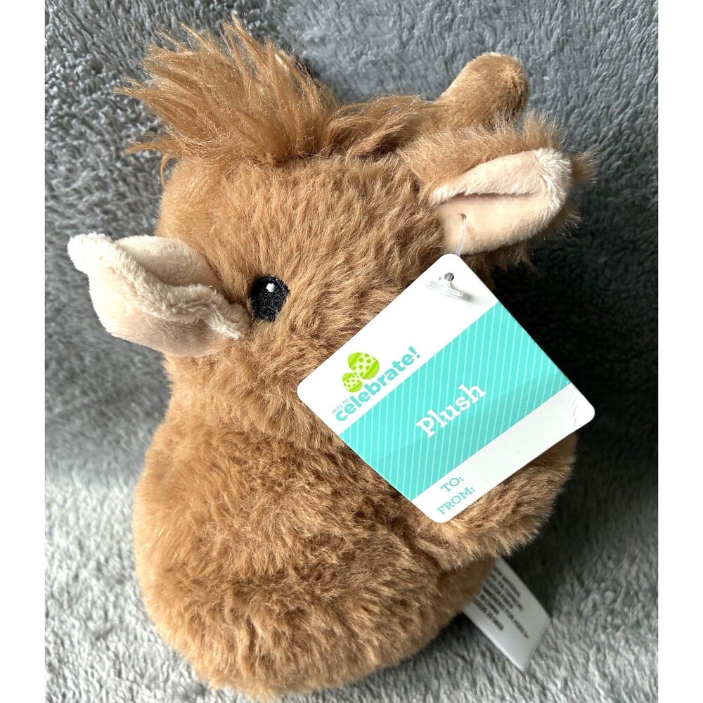Highland Cow Duck Plush 8 in Brown Easter Toy Animal Cowduck Way to Celebrate